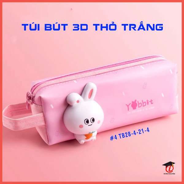 Túi bút 3D thỏ trắng 